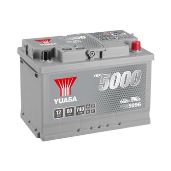baterias de coche - Batería de arranque Yuasa YBX5096 (80Ah/740A)