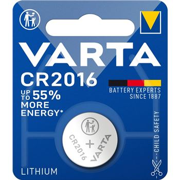 pilas - Pila de botón CR2016 | Varta 6016