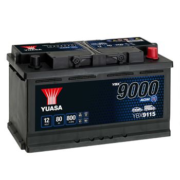 baterias de coche - Batería de arranque Start-Stop AGM Yuasa YBX9115 (80Ah/800A)