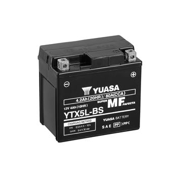 baterias de moto - Batería Yuasa YTX5L-BS Combipack (con electrolito)