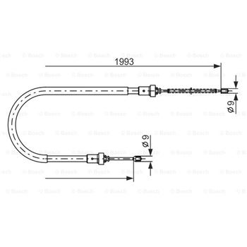 palancas cables frenado - Cable de accionamiento, freno de estacionamiento BOSCH 1987482233