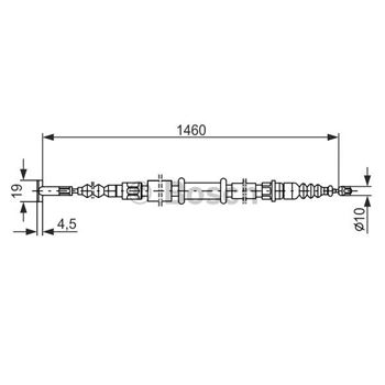 palancas cables frenado - Cable de accionamiento, freno de estacionamiento BOSCH 1987477375