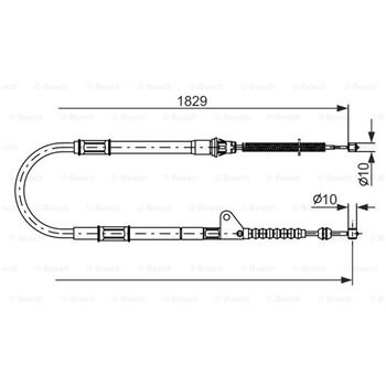 palancas cables frenado - Cable de accionamiento, freno de estacionamiento BOSCH 1987477545