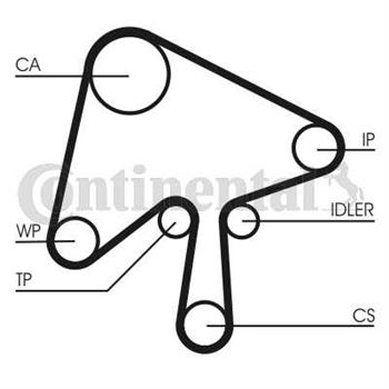 correa dentada arbol de levas - Correa dentada CONTITECH CT1136