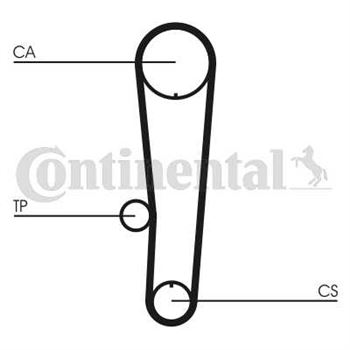 correa dentada arbol de levas - Correa dentada CONTITECH CT1017