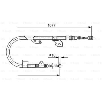 palancas cables frenado - Cable de accionamiento, freno de estacionamiento BOSCH 1987477536