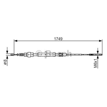 palancas cables frenado - Cable de accionamiento, freno de estacionamiento BOSCH 1987477321