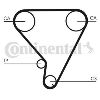 correa dentada arbol de levas - Correa dentada CONTITECH CT1033