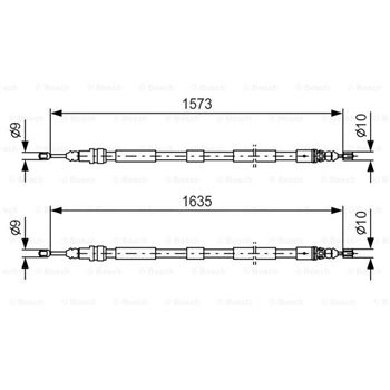 palancas cables frenado - Cable de accionamiento, freno de estacionamiento BOSCH 1987477615