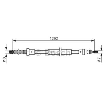 palancas cables frenado - Cable de accionamiento, freno de estacionamiento BOSCH 1987477427