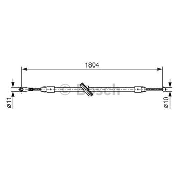 palancas cables frenado - Cable de accionamiento, freno de estacionamiento BOSCH 1987482380