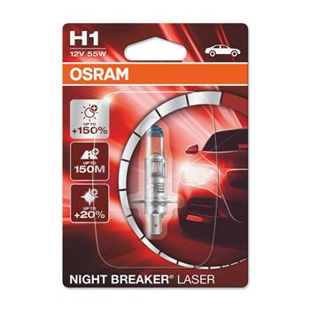 iluminacion coche - Lámpara H1 12V 55W P14.5s 3200K Night Breaker Laser (1 ud) | OSRAM 64150NL-01B
