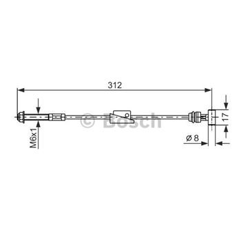 palancas cables frenado - Cable de accionamiento, freno de estacionamiento BOSCH 1987477517