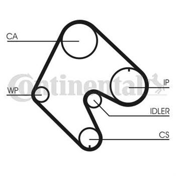 correa dentada arbol de levas - Correa dentada CONTITECH CT540