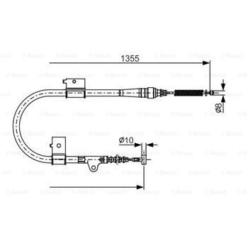 palancas cables frenado - Cable de accionamiento, freno de estacionamiento BOSCH 1987482152