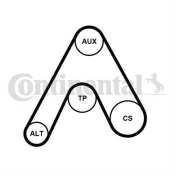 kit de distribucion - Juego de correas trapeciales Poli V CONTITECH 6PK1217K3