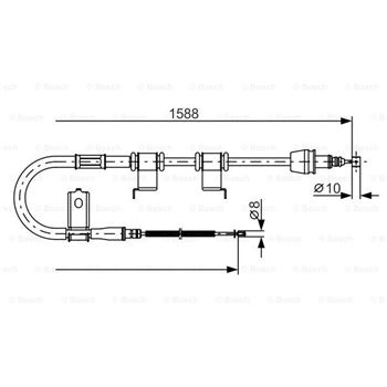 palancas cables frenado - Cable de accionamiento, freno de estacionamiento BOSCH 1987482359