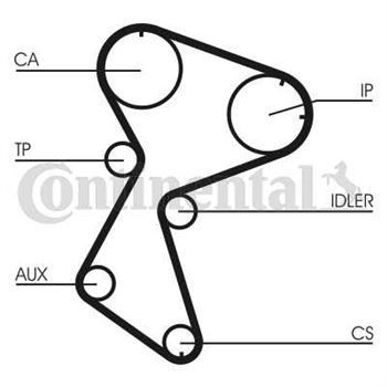 correa dentada arbol de levas - Correa dentada CONTITECH CT966