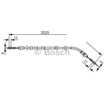 palancas cables frenado - Cable de accionamiento, freno de estacionamiento BOSCH 1987477903