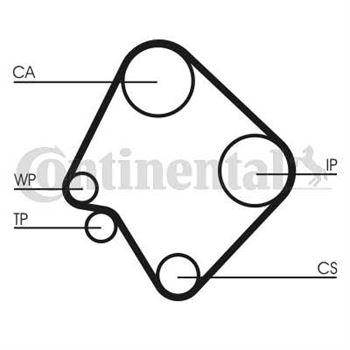 correa dentada arbol de levas - Correa dentada CONTITECH CT532