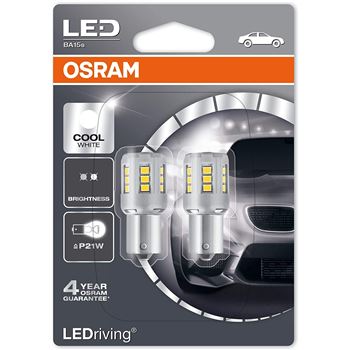 iluminacion coche - Lámpara P21W 12V 2W BA15s 6000K Cool White LEDriving (2 ud) | OSRAM 7456CW-02B