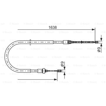 palancas cables frenado - Cable de accionamiento, freno de estacionamiento BOSCH 1987477586