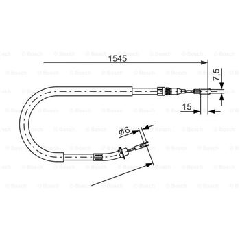 palancas cables frenado - Cable de accionamiento, freno de estacionamiento BOSCH 1987477857