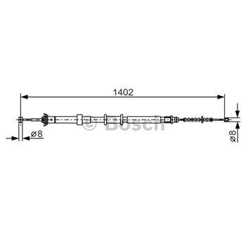 palancas cables frenado - Cable de accionamiento, freno de estacionamiento BOSCH 1987482241