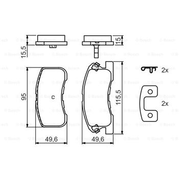 pastillas de freno coche - (BP410) Pastilla de freno BOSCH 0986424697