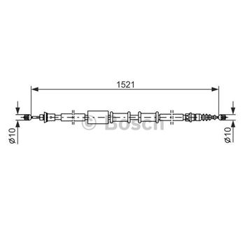 palancas cables frenado - Cable de accionamiento, freno de estacionamiento BOSCH 1987482109