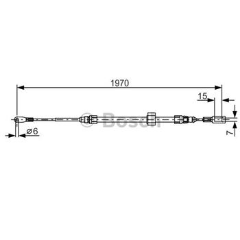 palancas cables frenado - Cable de accionamiento, freno de estacionamiento BOSCH 1987482131