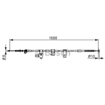 palancas cables frenado - Cable de accionamiento, freno de estacionamiento BOSCH 1987482306