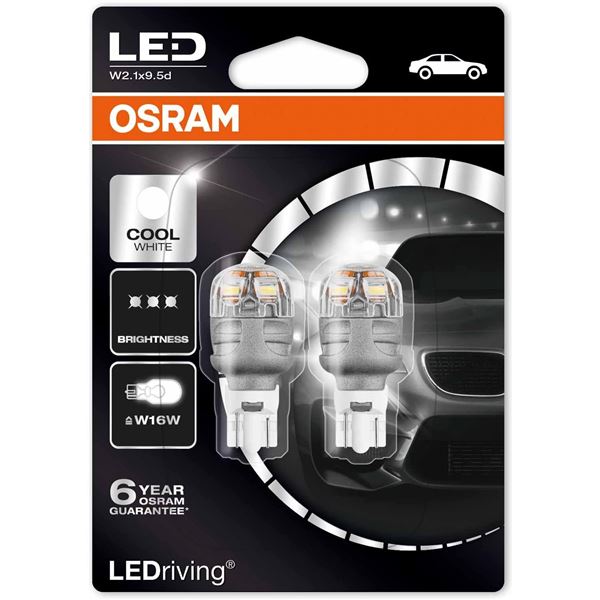 Osram W16W 12V 3W W2.1x9.5d blanco frío LEDriving ® 6000K 