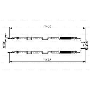 palancas cables frenado - Cable de accionamiento, freno de estacionamiento BOSCH 1987482198