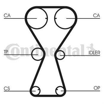 correa dentada arbol de levas - Correa dentada CONTITECH CT826