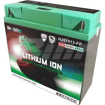 baterias de moto - Batería de litio Skyrich HJ51913-FP (LI51913), Con indicador de carga.