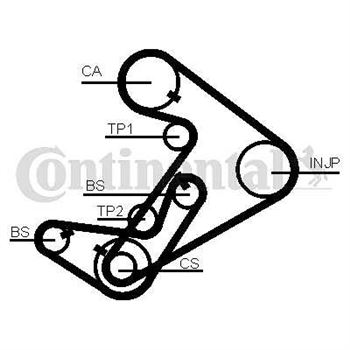 correa dentada arbol de levas - Correa dentada CONTITECH CT938