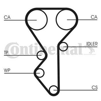 correa dentada arbol de levas - Correa dentada CONTITECH CT955