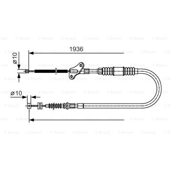 palancas cables frenado - Cable de accionamiento, freno de estacionamiento BOSCH 1987482110