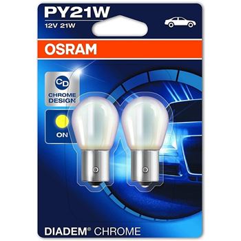 iluminacion coche - Lámpara PY21W 12V 21W BAU15s Diadem Chrome Next Gen (2 uds) | OSRAM 7507DC-02B