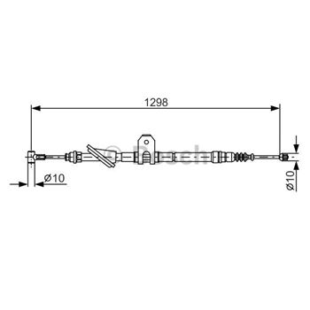 palancas cables frenado - Cable de accionamiento, freno de estacionamiento BOSCH 1987477726