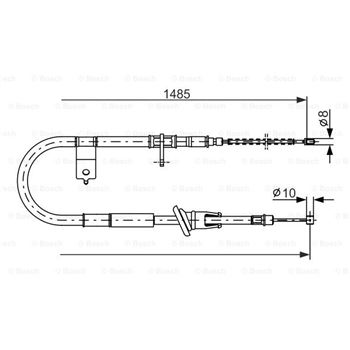 palancas cables frenado - Cable de accionamiento, freno de estacionamiento BOSCH 1987477612