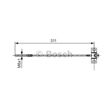 palancas cables frenado - Cable de accionamiento, freno de estacionamiento BOSCH 1987477658