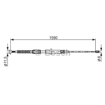 palancas cables frenado - Cable de accionamiento, freno de estacionamiento BOSCH 1987482265