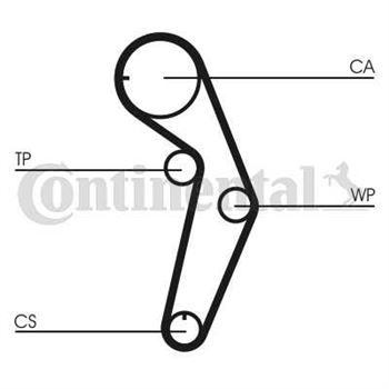 correa dentada arbol de levas - Correa dentada CONTITECH CT1048