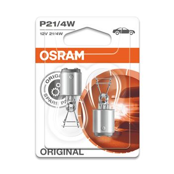 iluminacion coche - Lámpara P21/4W 12V 21/4W BAZ15d (2 uds) | OSRAM 7225-02B