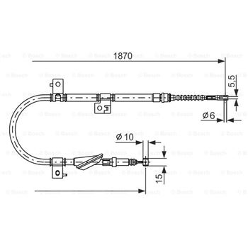 palancas cables frenado - Cable de accionamiento, freno de estacionamiento BOSCH 1987477673