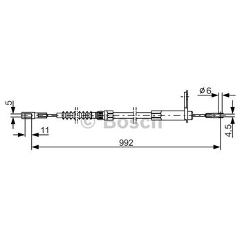 palancas cables frenado - Cable de accionamiento, freno de estacionamiento BOSCH 1987477899