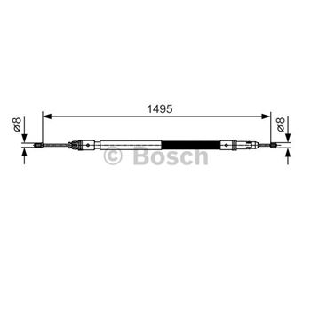 palancas cables frenado - Cable de accionamiento, freno de estacionamiento BOSCH 1987482118