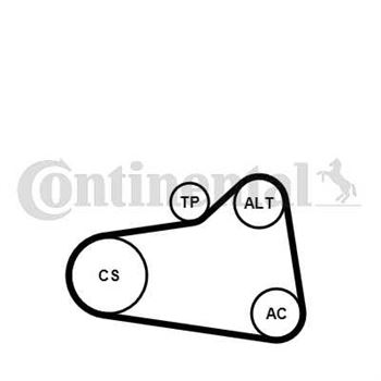 kit de distribucion - Juego de correas trapeciales Poli V CONTITECH 6PK905 EXTRA K1